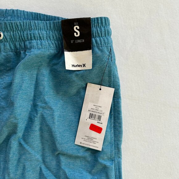 Hurley One & Only Crossdye 17" Volley Shorts Blue Mens Size S NWT - Picture 10 of 11